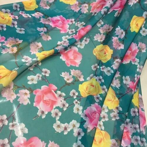 Chiffon Rose Cosplay New Polyester Fabric Thin Fashion Flowing Floral Printed Sewing Accessory