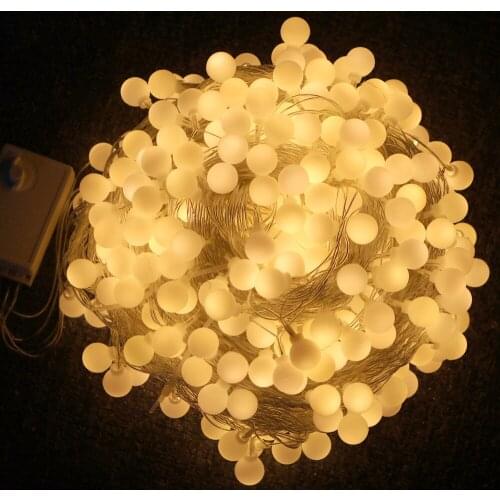 White/Warm White 10/20/30/50/100m LED String Fairy Lights Matte Balls Christmas Holiday Lights Garlands Wedding Party Decoration