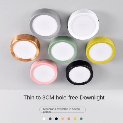 LED Thin Ceiling Lamp Aisle Bedroom Kitchen Living Room Study Room Lights Corridor Lighting Surface Mounted Downlight Free Hole