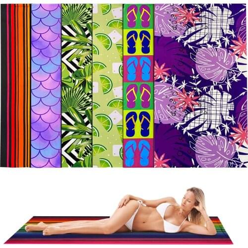 Ultra Fine Soft Printed Beach Towel Double Side Velvet Bath Towel Quick Drying Beach Towel Large Bohemian Style Printed Beach