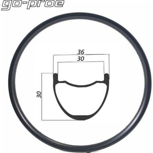 Go-proe High Quality 29er Mtb Carbon Rim36mm Width 30mm Depth XC AM Mountain Bicycle Rims Hookless Carbon Fibe Bike Wheels