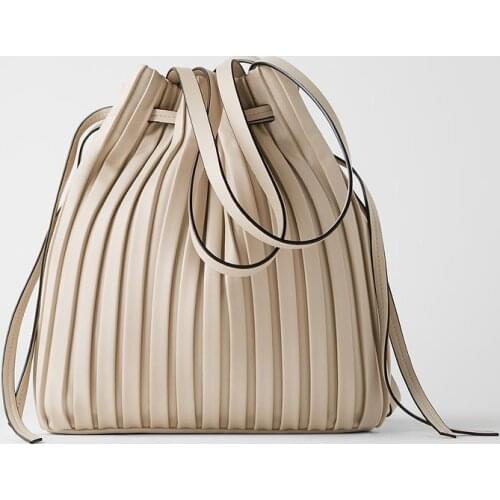 Womens mini bag Folds Beam port handbag ZA Bucket bag Shoulder Bags PU leather Designer brand Fashion tote bag