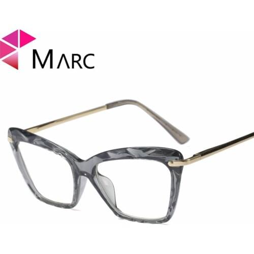 MARC WOMEN 2018NEW Optical Black glasses Plain Transparent glass spectacles fashion Red Glasses Frame floral Cat 97533