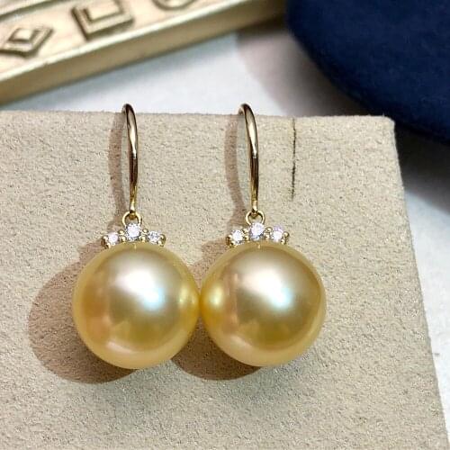 MADALENA SARARA 11-11.5mm AAA Saltwater Pearl Southsea Water Pearl 18K Earrings Diamond Au750 Women Earrings