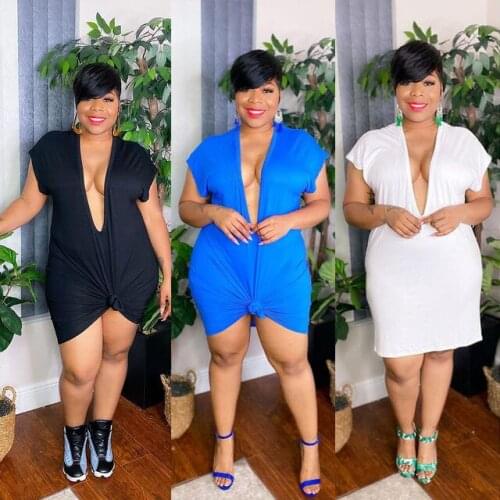 Sexy Deep V-neck Dress Women Sleeveless Blue White Black Plus Size Elegant Boho Beach Dresses 4XL 5XL Christmas Vestido