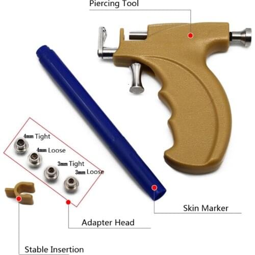 1 Set Professional Stainless Steel Ear Piercing Tools Set Lips Ear Nose Navel Body Piercing Unit Jewelry Pierce Tool Kit