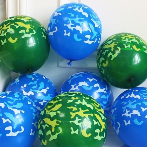 10/20/30pcs 12 inch Green blue cow pattern map pattern latex balloon thickened printing balloon baby shower party decoration