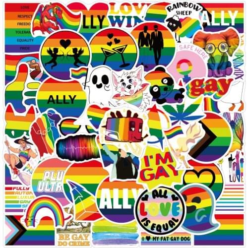 10/30/50PCS Colorful Rainbow Gay Graffiti Stickers Travel Luggage Phone Guitar Laptop Classic Toy Funny Decal Waterproof Sticker