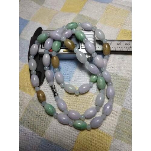 Grade A 100% Natural Genuine Burma Jadeite Jade Beaded Necklace Colour