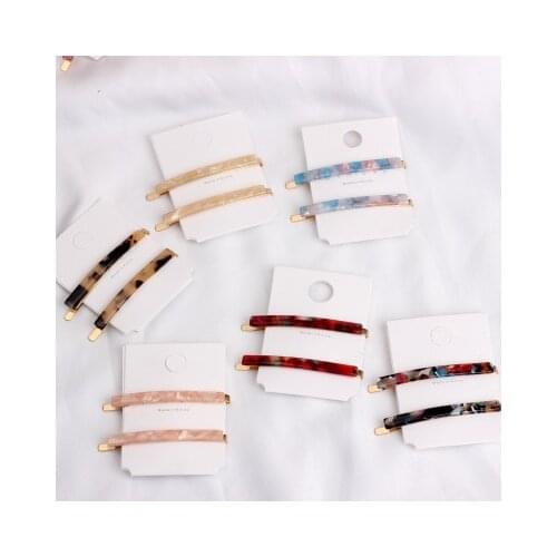 Hot Fashion 2PCS Leopard Hairpin Geometric Acrylic Hair Clips Women Hairpin Clips Hair Accessories For Accessories