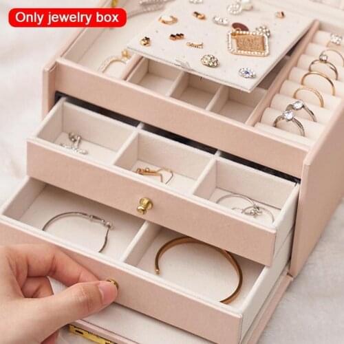 2021 New Jewelry Box High Capacity PU Leather Necklace Earrings Rings Bracelets Jewelry Box Portable Travel Case Casket 9 Styles