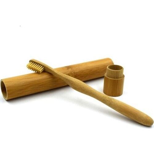 1Set Bamboo Toothbrush With Holder Wooden Teeth Brush Soft-bristle Bamboo Fibre Tube Charcoal Tooth Brush Box Set Oral Care