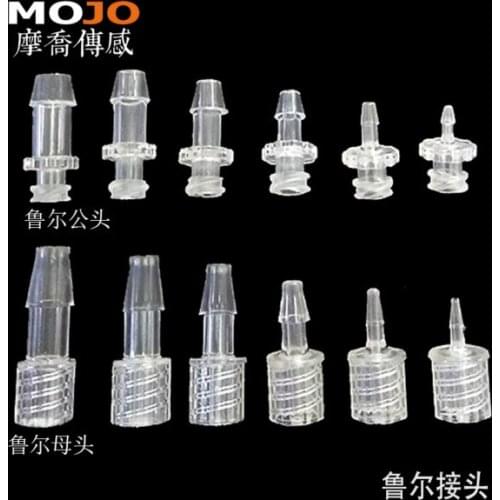 Free shipping Luer taper Outer screw to inner screw joint OD:1.6-6.4mm External thread&Internal thread PC material 100pcs/lot
