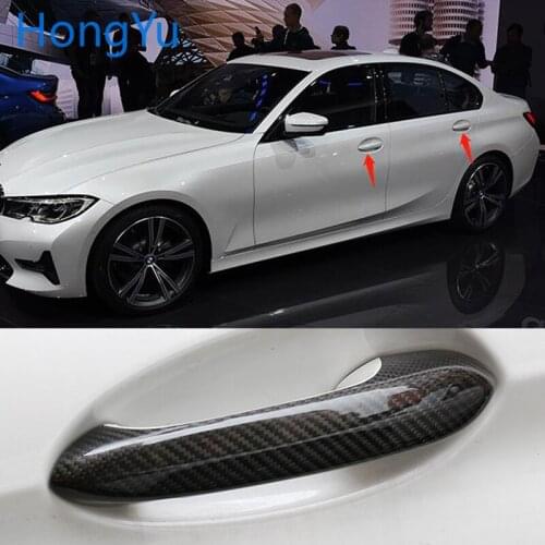 Carbon Fiber Auto Door Handle Knob Exterior Trim Covers for BMW 3 series G20 320d 330i M340i M sport 340i 2019 2020 Sticker