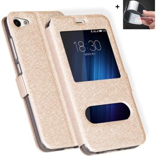 Open window case For Meizu U20 case For Meizu U 20 PU Leather Flip back Cover cases for Meizu U20 U 20 case MeizuU20 shell coque