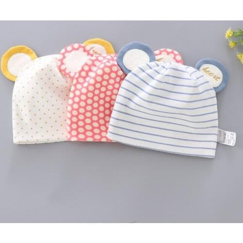 Baby Soft Cotton Hat Cute Printed Cartoon Ears Beanie Newborn Infant Warm Cap for Toddler Boys Girls Shower Gifts