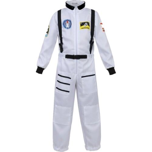 Kid Astronaut Costume Toddler Teen Child Spaceman Jumpsuit Space Pilot Flight Role Play Suit Boys Girls Dress Up Costumes