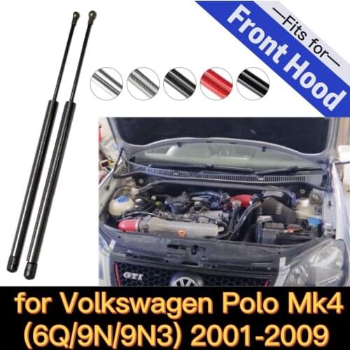 Hood Struts for 2001-2009 VW Volkswagen Polo Mk4 9N 6Q 9N3 / Vivo Front Bonnet Gas Springs Lift Supports Shock Dampers Absorber