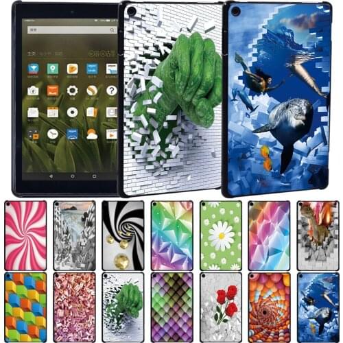 For Amazon Fire 7 (5/7/9th Gen)/Fire HD 8 (6/7/8th Gen)/Fire HD 10 (5/7/9th Gen) Tablet Slim Back Case + Free Stylus