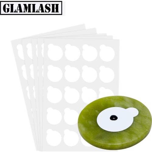 GLAMLASH Round Jade Stone False Lash Glue Adhesive Pallet Pad Holder for Eyelashes Extensions Makeup Tool