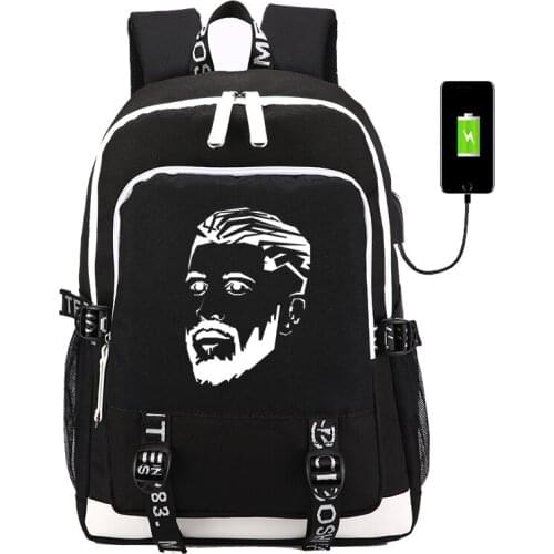 Head Image Students Laptop USB Charging Backpack Teenager Boy Travel Bag School Bags for Boys Girl Backpacks Mochila Escolar