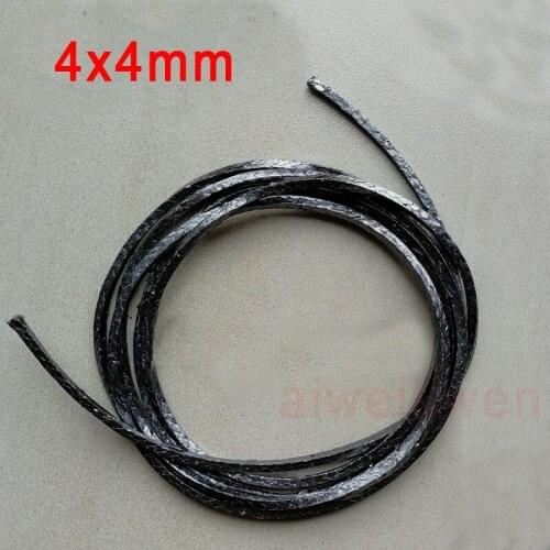 New 4mm x 4mm Graphite Braided Packing Graphite wire rod Pump valve seal Graphite stuffing sealing Graphite Gland Packing Rope