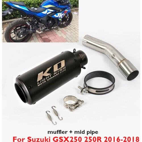 GSX250 250R Motorcycle Exhaust Tip Muffler Escape Connection Link Pipe Silencer Exhaust System for Suzuki GSX250 250R 2016-2018
