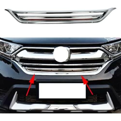 Chrome Front Grille Cover Grill Trim Frame Fit For Honda CRV CR-V 5th 2017 2018 2019 Accessories