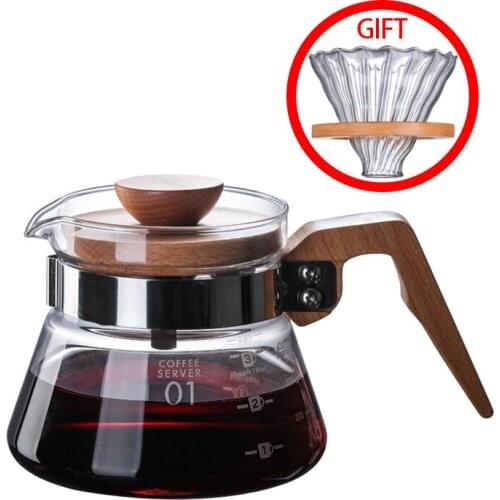 Drip Kettle Glass Coffee Maker Coffee Set Hand Drip Reusable Filter Cloud Pot Coffeepot Coffee Funnel Heat-resistance Tea Pot