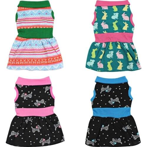 Summer Dog Dress Pet Clothes for Small Dog Chihuahua Clothing Outfit for Cat Party Dress Birthday Skirt Soft Animal Shirt 548445
