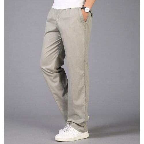 Summer Thin Section Casual Cotton Pants Men Loose Overalls Mens Trousers Spring Oversize Pants Elastic Super Large Size M-6XL