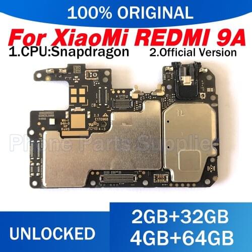 Motherboard With Chips Circuits Flex Cable Full chips For Xiaomi RedMi 9A 9 A Good Work Unlocked Main Mobile Board Mainboard