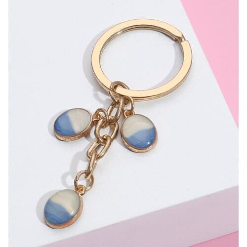 Cute Keychain New Jewellery Design Key Ring Sea Wave Sky Key Chains Summer Gifts For Women Men DIY Punk Jewelry Handmade