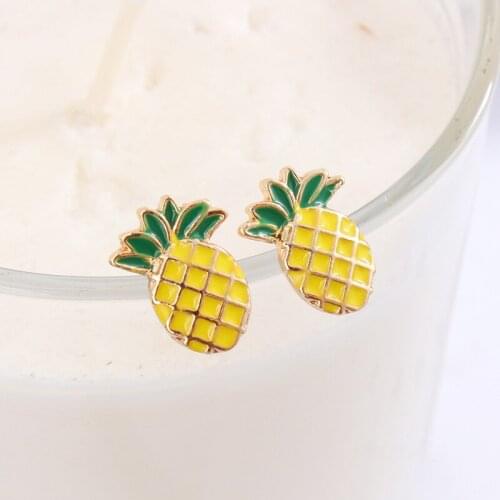 Fashion Net red short hair Morandi color fruit pineapple earrings for Korean Minimalist Women Gift Earrings Jewelry Wholesale