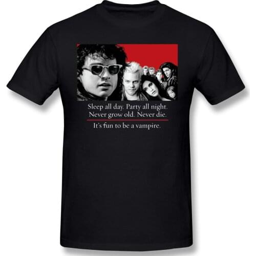 To Be A Vampire Horror Movie The Lost Boys T Shirt Big Size Cotton Crewneck Short Sleeve T Shirt Men