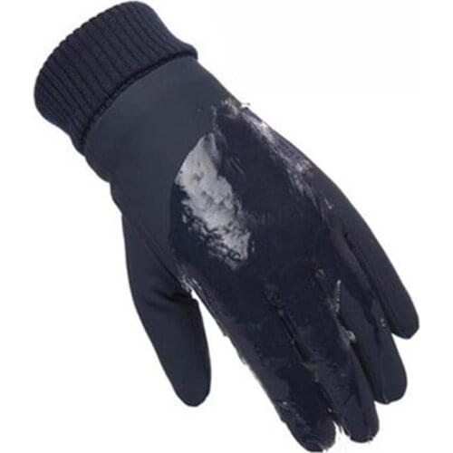 Mens and womens winter plus velvet thick windproof waterproof outdoor warm gloves