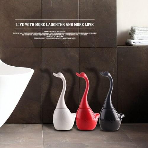 Creative Swan shape toilet brush set Ceramic base bathroom products Bathroom cleaning products