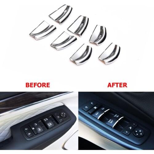 Window Master Switch Button Cover Sticker Trim Interior Accessory For Jeep Grand Cherokee SRT Cherokee Liberty For Dodge Journey