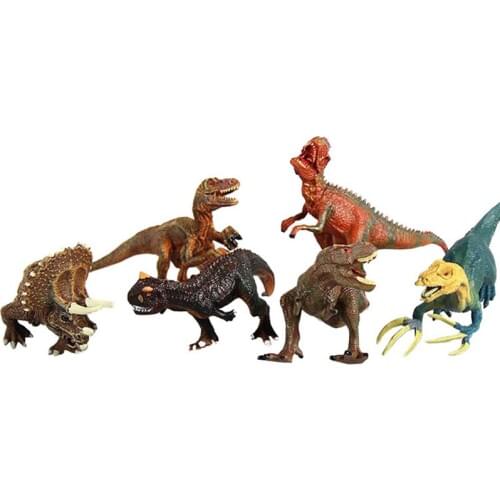 New 6pcs Jurassic model child simulation static plastic solid dinosaur toy animal Tyrannosaurus suit Gifts for children