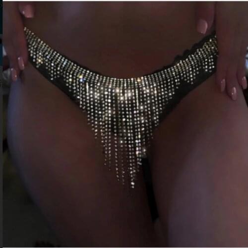 New Arrival Sexy Tassel Waist Chain Body Chain Claw Chain Diamond Thong Panties Decorative Chain Valentines Day Gift
