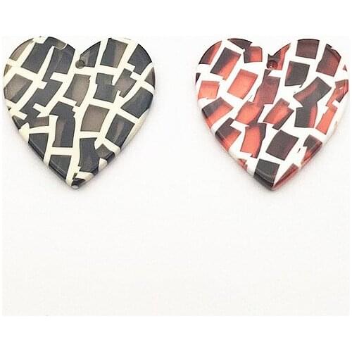 New Arrival! 29x28mm 50pcs Acetic Acid Heart Shape Charm for Earrings DIY Making Parts,Jewelry Accessories Findings & Components