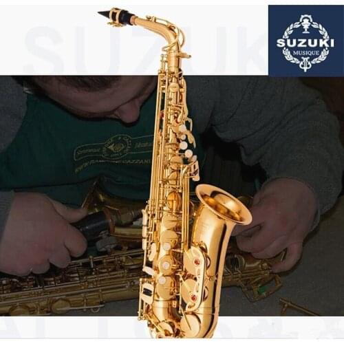 New Best quality Alto Sax SUZUKI brass Instrument E Flat music professional Saxophone and Mouthpiece parts
