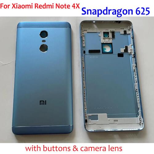 Original Battery Back Cover Housing Rear Case For 5.5" Xiaomi Redmi Note 4X Note 4 Global Version Snapdragon 625 Replacement