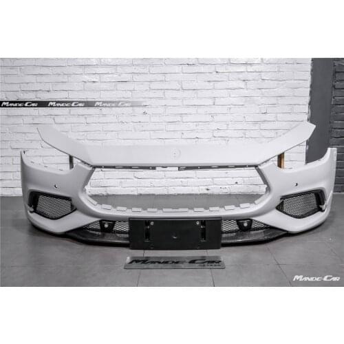 For Maserati Ghibli Front Bumper Cover Carbon Fiber Front Lip Trofeo Front Bumper body ktis Car Accessory