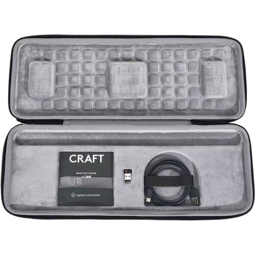 Portable EVA Protective Carrying Case for Logitech Craft Advanced Wireless Keyboard Storage Bag Shockproof Housing Shell Case