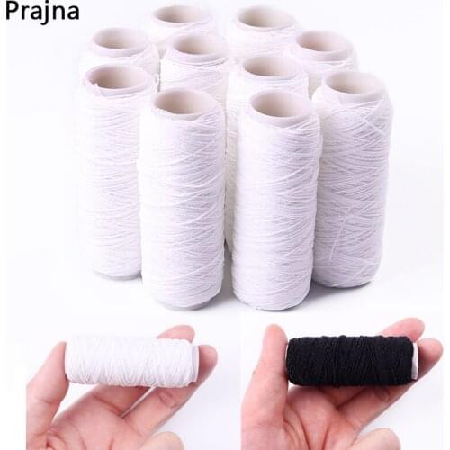 Prajna Black White Elastic Thread 10Roll/Set Industrial Sewing Machine Thread Cheap Elastic Thread For Bracelets DIY Accessory