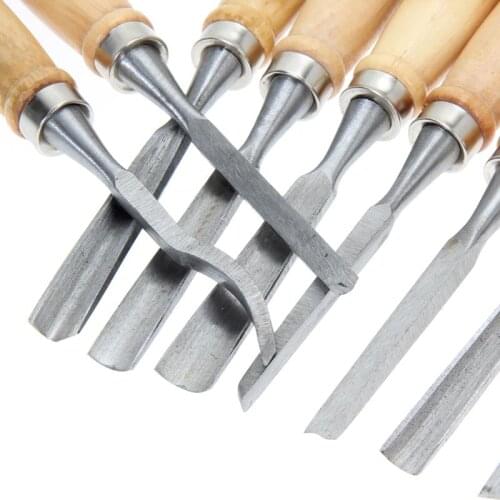 12pcs Professional Manual Wood Carving Hand Chisel Tool Set Woodworking Carpenter Carving Chisel Knife DIY Hand Tools