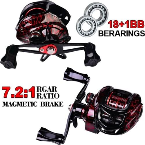 Fishing Reel Metal Casting Reel Bait Casting Reel Fishing Equipment 7.2:1 Fishing Accessories 3+1BB Fishing Reels Baitcast Reels