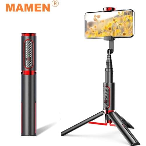 MAMEN 3 Color Mini Bluetooth Selfie Stick Flexible Monopod Tripod With Phone Holder For iPhone Xiaomi Huawei Phones Video Live