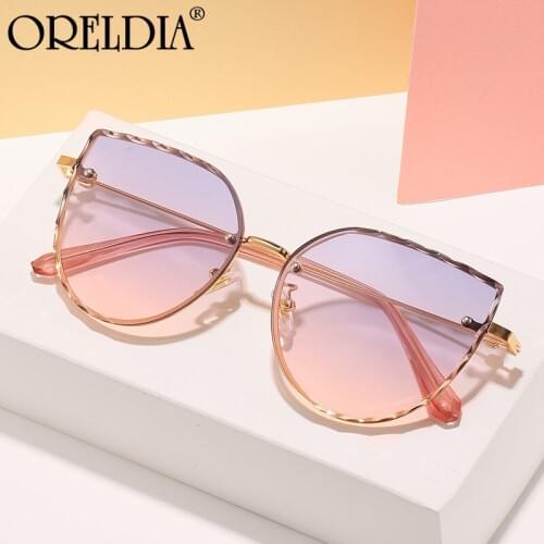 Fashion Ladies Sunglasses Frameless Retro Alloy Frame Ladies Glasses Classic Brand Designer Large Frame Sunglasses Hot UV400